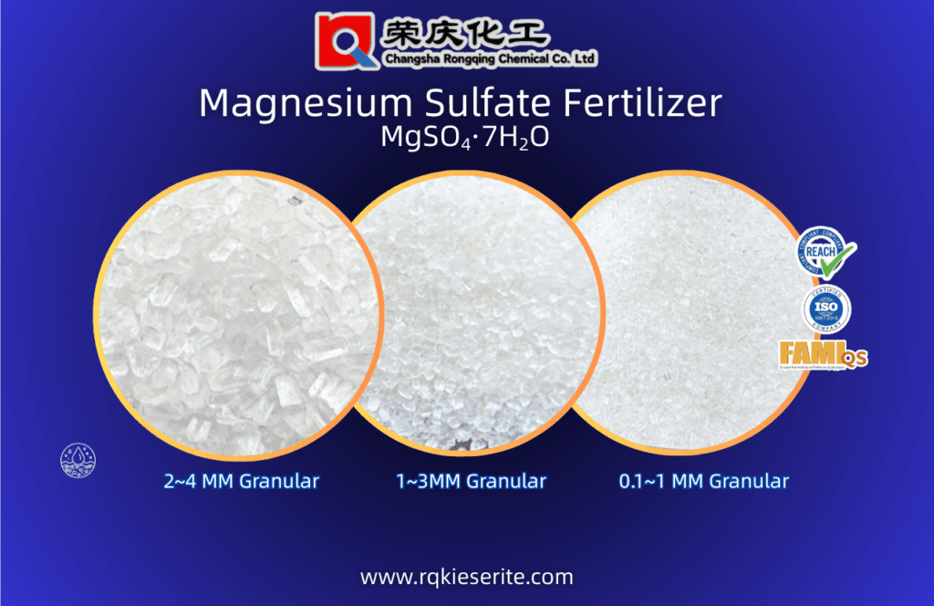 Magnesium Sulfate fertilizer producer,Magnesium Sulphate Heptahydrate watersoluble crystals supplier,Magnesium Sulphate Hepta Granular manufacturer|Rongqing Chemical-China the leading magnesium sulfate heptahydrate factory